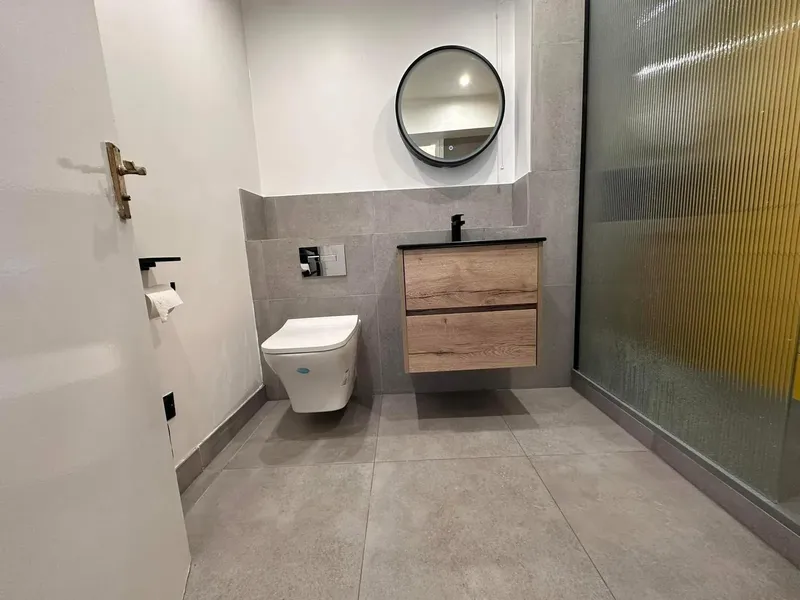 Custom stone basin installation